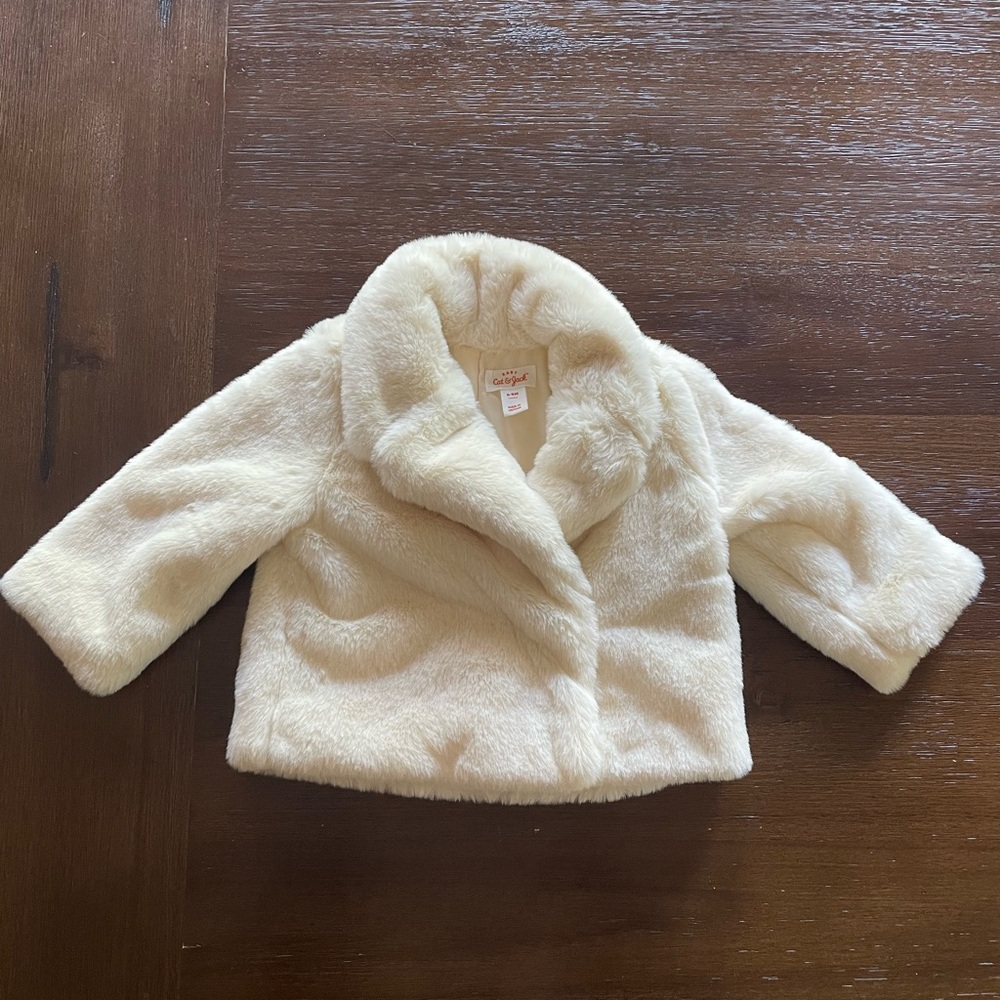Cat & Jack Baby Girl White Faux Fur Jacket